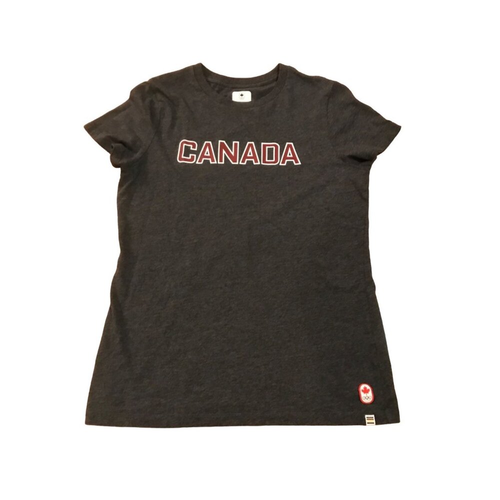Canada Womens Olympic T-Shirt L/G Hudsons Bay Grey 60% Cotton 40% Polyester
